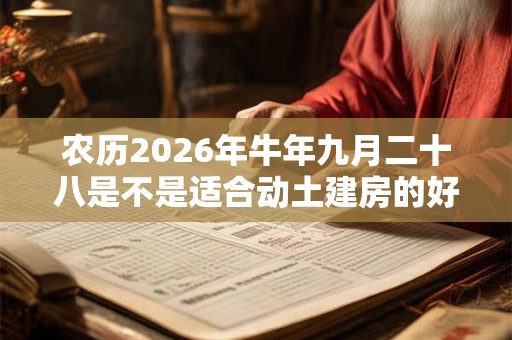 农历2026年牛年九月二十八是不是适合动土建房的好日子？
