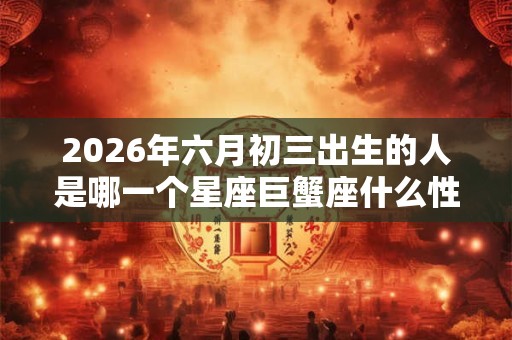 2026年六月初三出生的人是哪一个星座巨蟹座什么性格