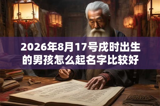 2026年8月17号戌时出生的男孩怎么起名字比较好