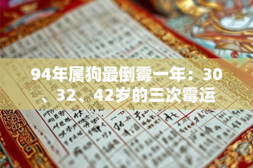 94年属狗最倒霉一年：30、32、42岁的三次霉运
