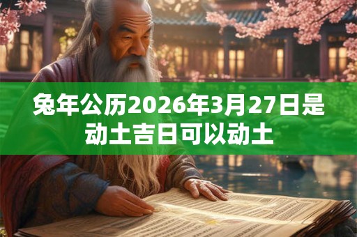 兔年公历2026年3月27日是动土吉日可以动土