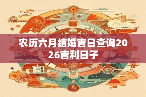 农历六月结婚吉日查询2026吉利日子