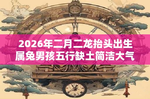 2026年二月二龙抬头出生属兔男孩五行缺土简洁大气的名字精选