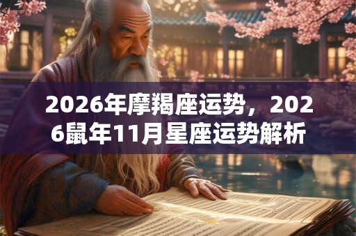 2026年摩羯座运势，2026鼠年11月星座运势解析