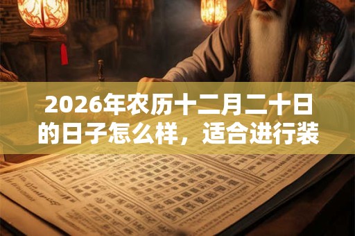 2026年农历十二月二十日的日子怎么样，适合进行装修动土活动吗？