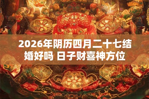 2026年阴历四月二十七结婚好吗 日子财喜神方位