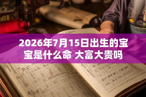 2026年7月15日出生的宝宝是什么命 大富大贵吗