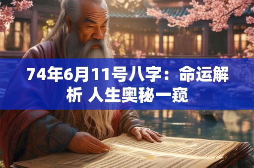 74年6月11号八字：命运解析 人生奥秘一窥