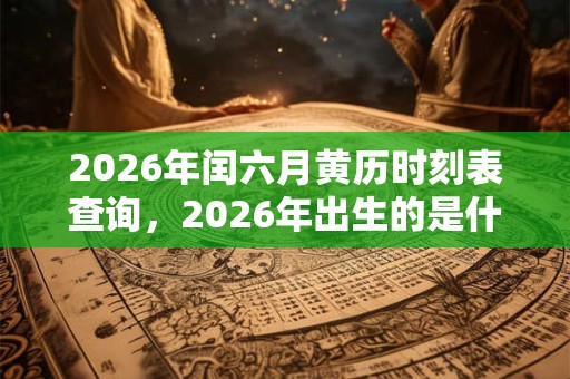 2026年闰六月黄历时刻表查询，2026年出生的是什么命运？