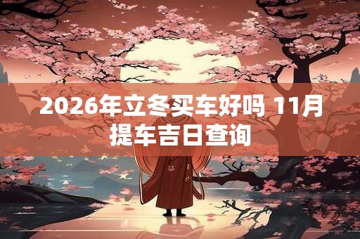 2026年立冬买车好吗 11月提车吉日查询