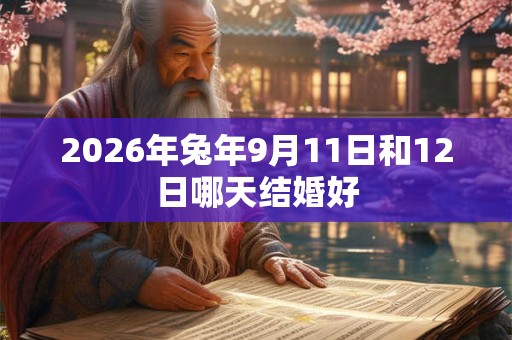 2026年兔年9月11日和12日哪天结婚好