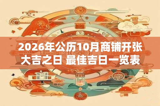 2026年公历10月商铺开张大吉之日 最佳吉日一览表