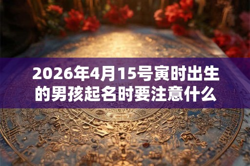2026年4月15号寅时出生的男孩起名时要注意什么
