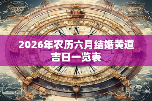2026年农历六月结婚黄道吉日一览表