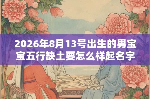 2026年8月13号出生的男宝宝五行缺土要怎么样起名字