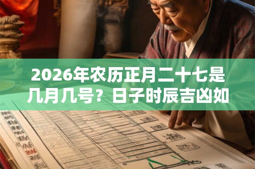2026年农历正月二十七是几月几号？日子时辰吉凶如何？
