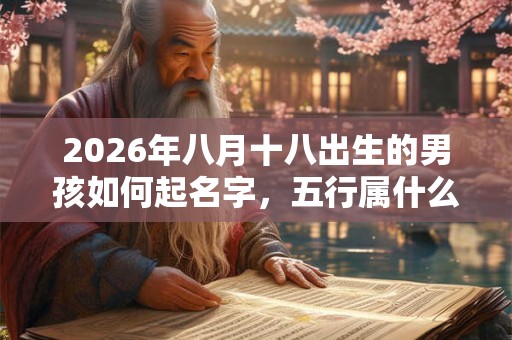 2026年八月十八出生的男孩如何起名字，五行属什么