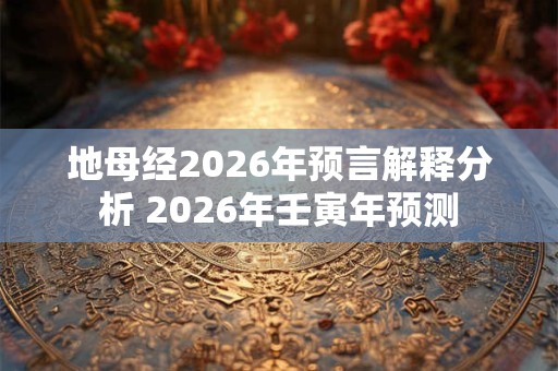地母经2026年预言解释分析 2026年壬寅年预测