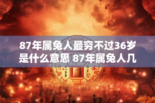 87年属兔人最穷不过36岁是什么意思 87年属兔人几岁会发财