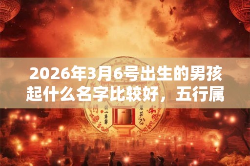 2026年3月6号出生的男孩起什么名字比较好，五行属什么