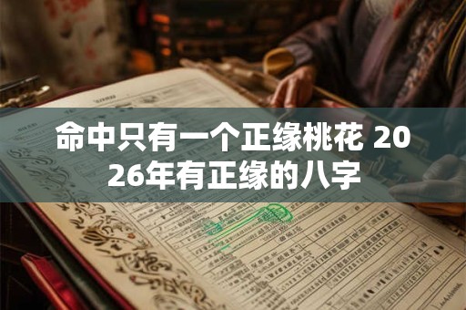 命中只有一个正缘桃花 2026年有正缘的八字