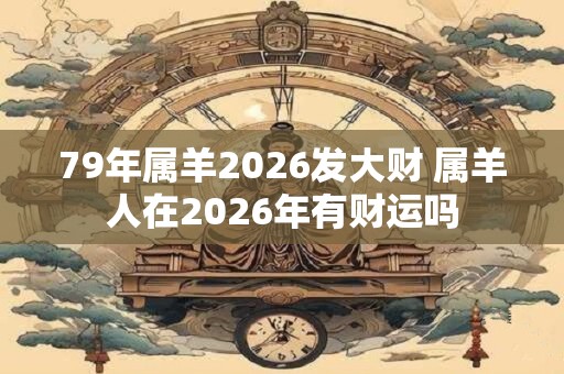 79年属羊2026发大财 属羊人在2026年有财运吗