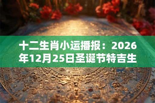 十二生肖小运播报：2026年12月25日圣诞节特吉生肖一览表