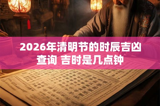 2026年清明节的时辰吉凶查询 吉时是几点钟