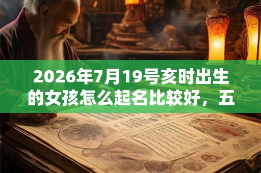 2026年7月19号亥时出生的女孩怎么起名比较好，五行是什么？