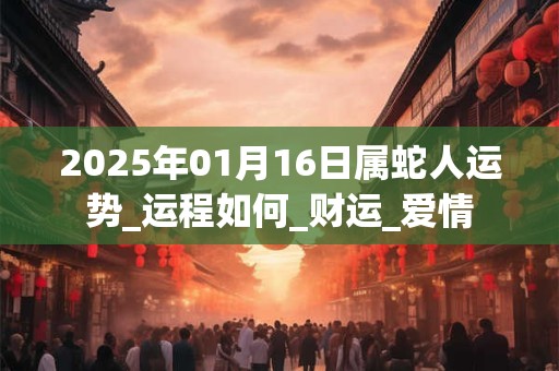 2025年01月16日属蛇人运势_运程如何_财运_爱情