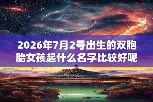 2026年7月2号出生的双胞胎女孩起什么名字比较好呢？五行属什么？