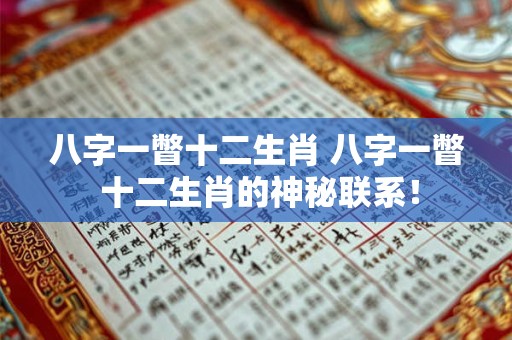 八字一瞥十二生肖 八字一瞥 十二生肖的神秘联系！