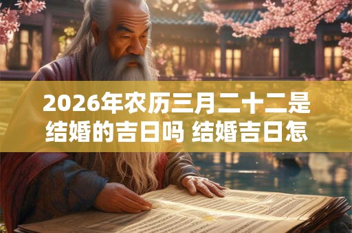2026年农历三月二十二是结婚的吉日吗 结婚吉日怎么选