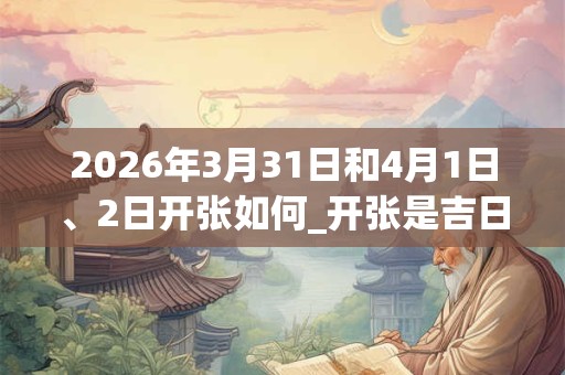 2026年3月31日和4月1日、2日开张如何_开张是吉日吗