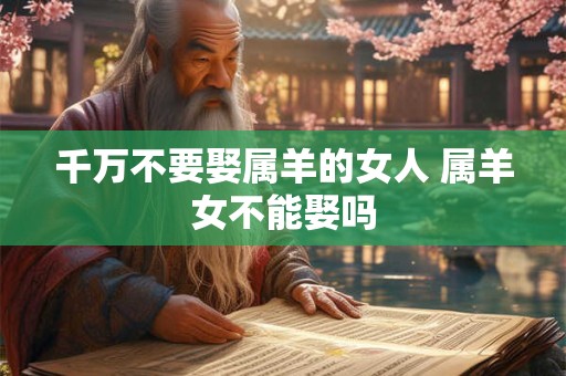 千万不要娶属羊的女人 属羊女不能娶吗