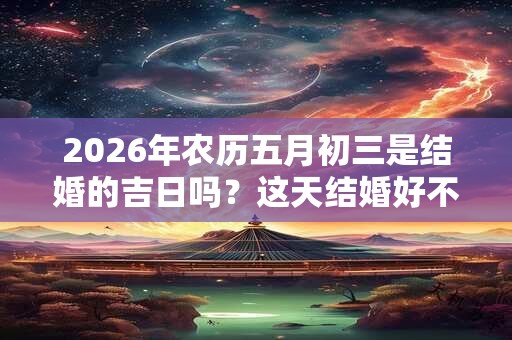 2026年农历五月初三是结婚的吉日吗？这天结婚好不好？