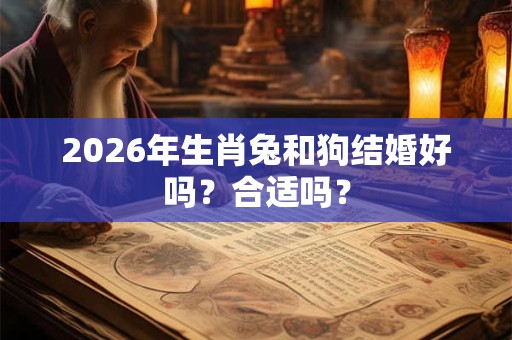 2026年生肖兔和狗结婚好吗？合适吗？