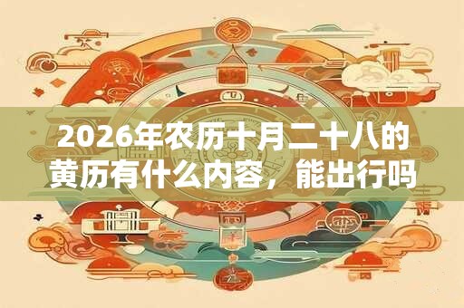 2026年农历十月二十八的黄历有什么内容，能出行吗？