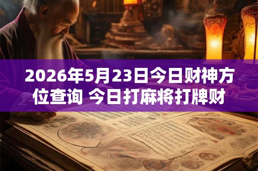 2026年5月23日今日财神方位查询 今日打麻将打牌财神方位！