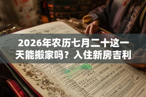 2026年农历七月二十这一天能搬家吗？入住新房吉利吗