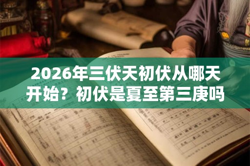 2026年三伏天初伏从哪天开始？初伏是夏至第三庚吗？初伏离哪个节气最近？