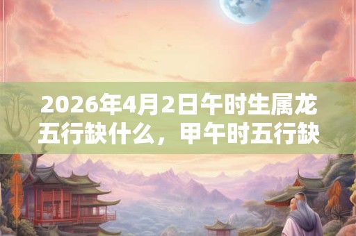 2026年4月2日午时生属龙五行缺什么，甲午时五行缺什么