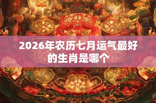 2026年农历七月运气最好的生肖是哪个