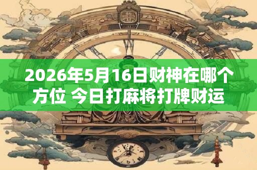 2026年5月16日财神在哪个方位 今日打麻将打牌财运方位！