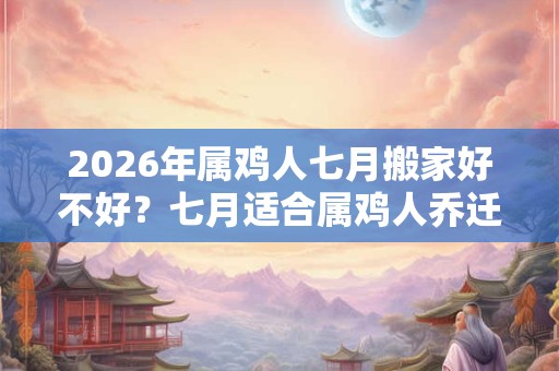 2026年属鸡人七月搬家好不好？七月适合属鸡人乔迁的日子