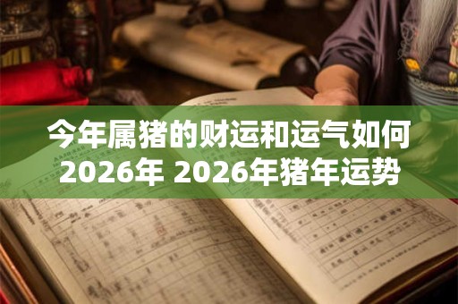 今年属猪的财运和运气如何2026年 2026年猪年运势如何
