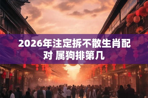2026年注定拆不散生肖配对 属狗排第几