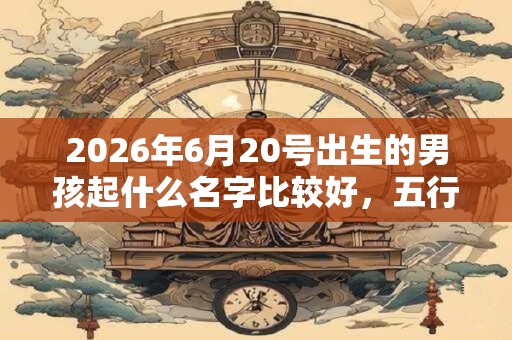 2026年6月20号出生的男孩起什么名字比较好，五行属什么