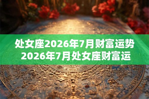 处女座2026年7月财富运势 2026年7月处女座财富运程详解