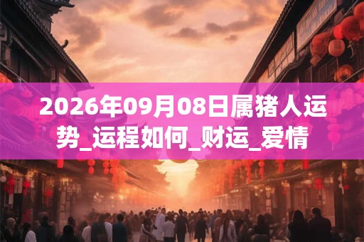 2026年09月08日属猪人运势_运程如何_财运_爱情